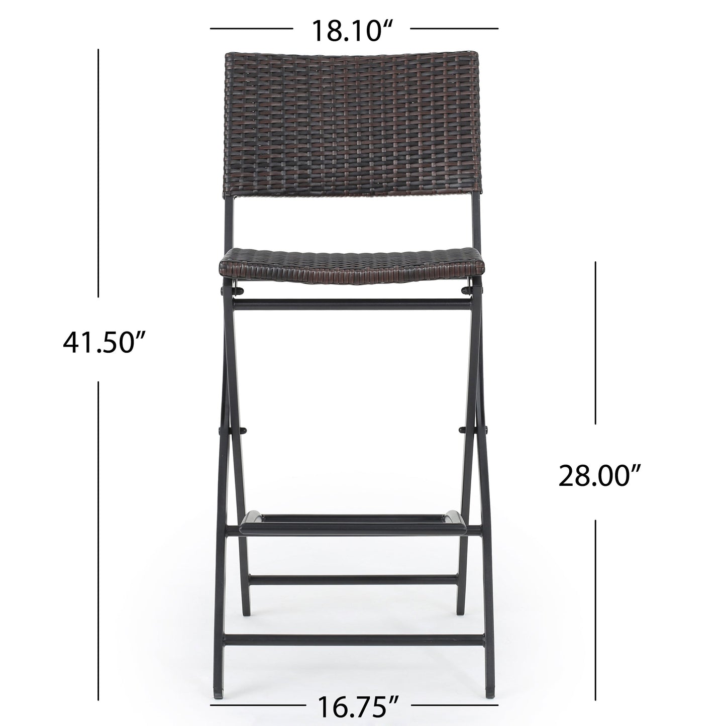 Outdoor Wicker Barstools Faux Rattan Patio Bar Stools - Set of 2