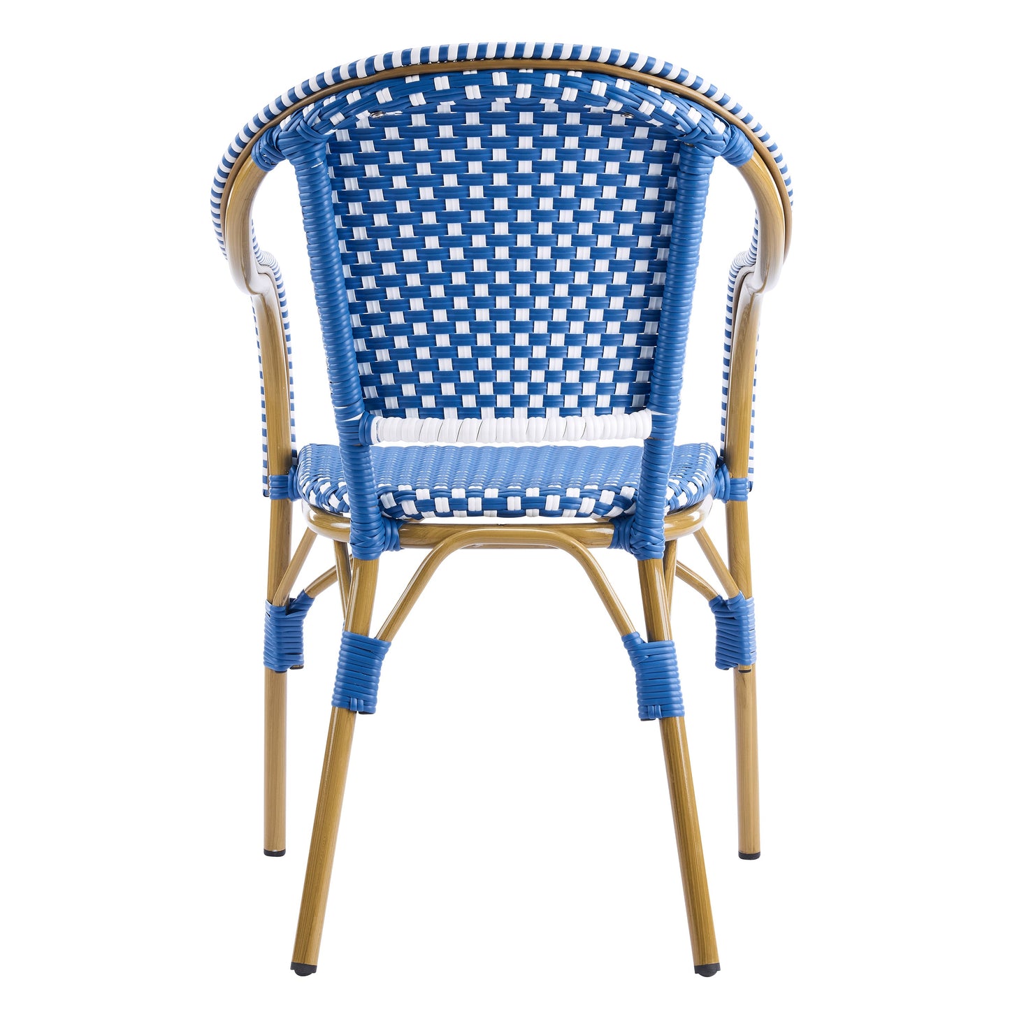 Outdoor Bistro Chairs Set of 2 with Aluminum Frame and PP Rattan