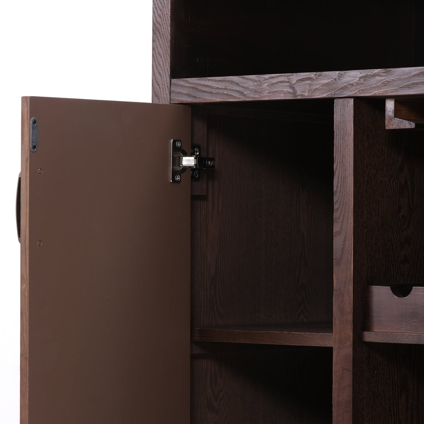 41.35"H Bar Table or Wine Cabinet - Brown Antique
