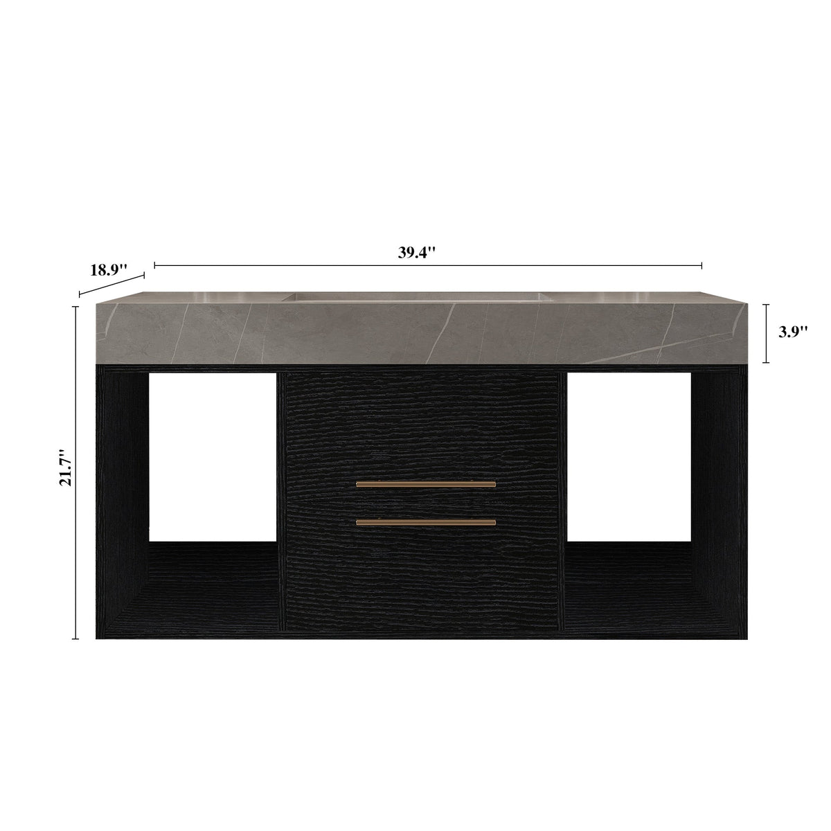 39.4 Inches Single Contemporary Floating Bathroom Vanity