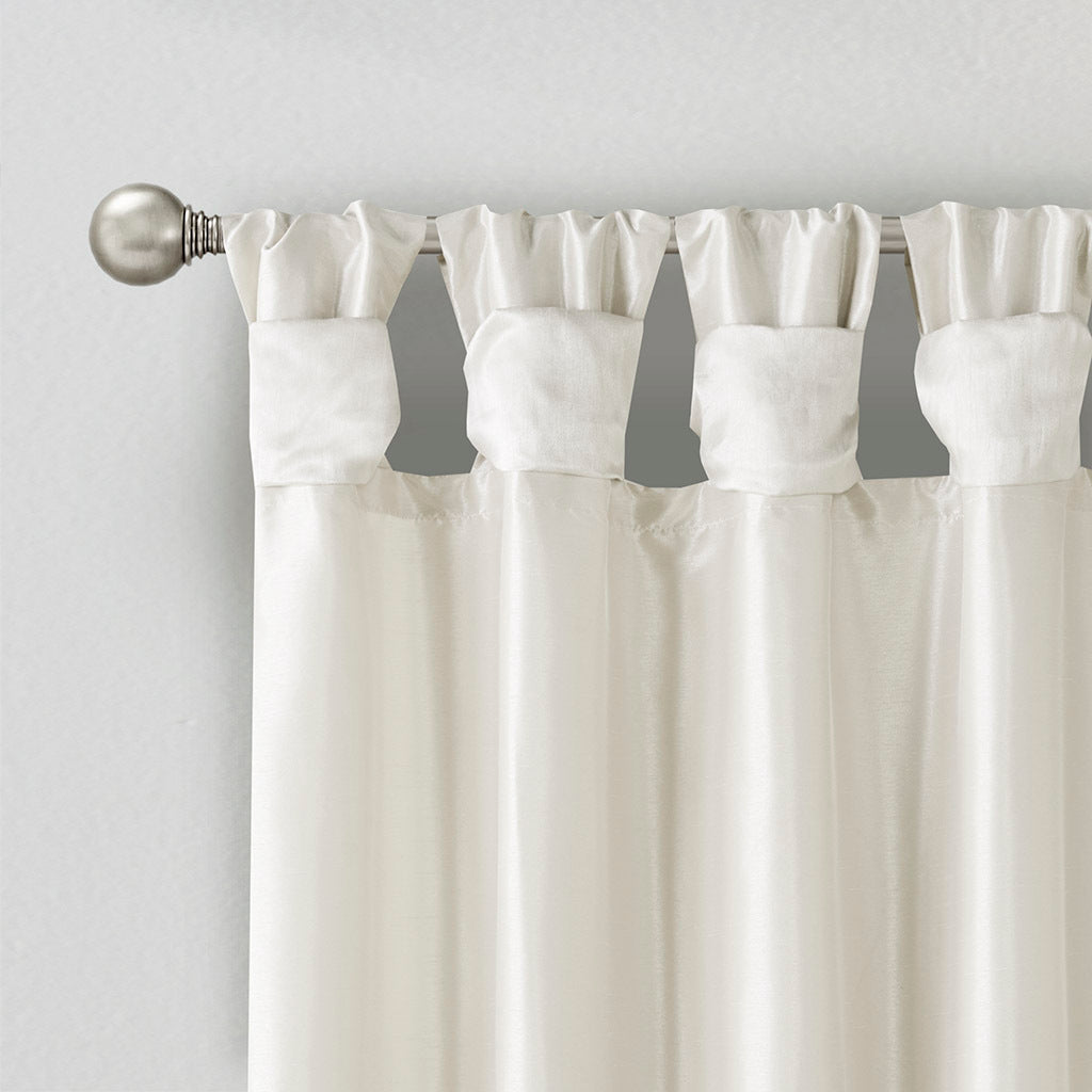 Twist Tab Lined Window Curtain Panel White 50x84