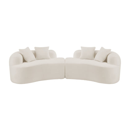 Curved 4 Seater Full Compression Sponge Sofa
