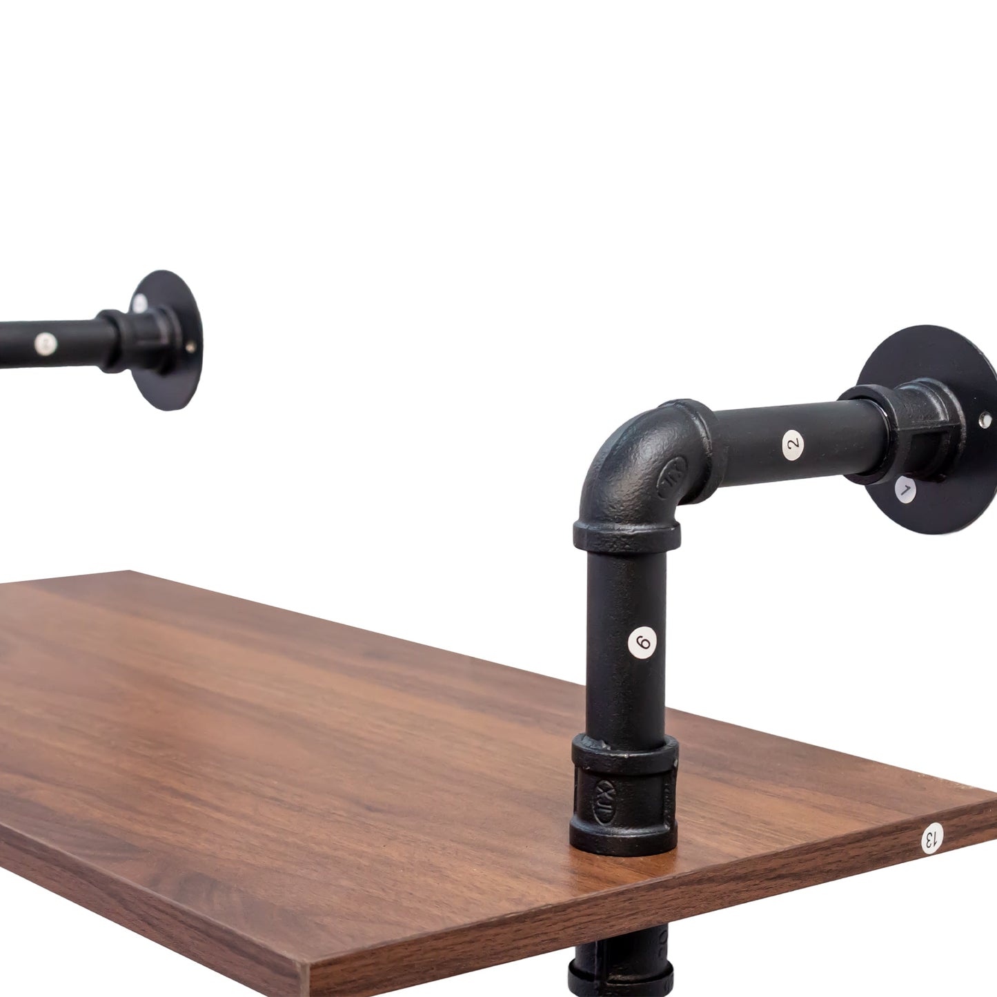 Industrial Pipe Shelf 3-Tier and 2-Tier Wall Mounted Shelves