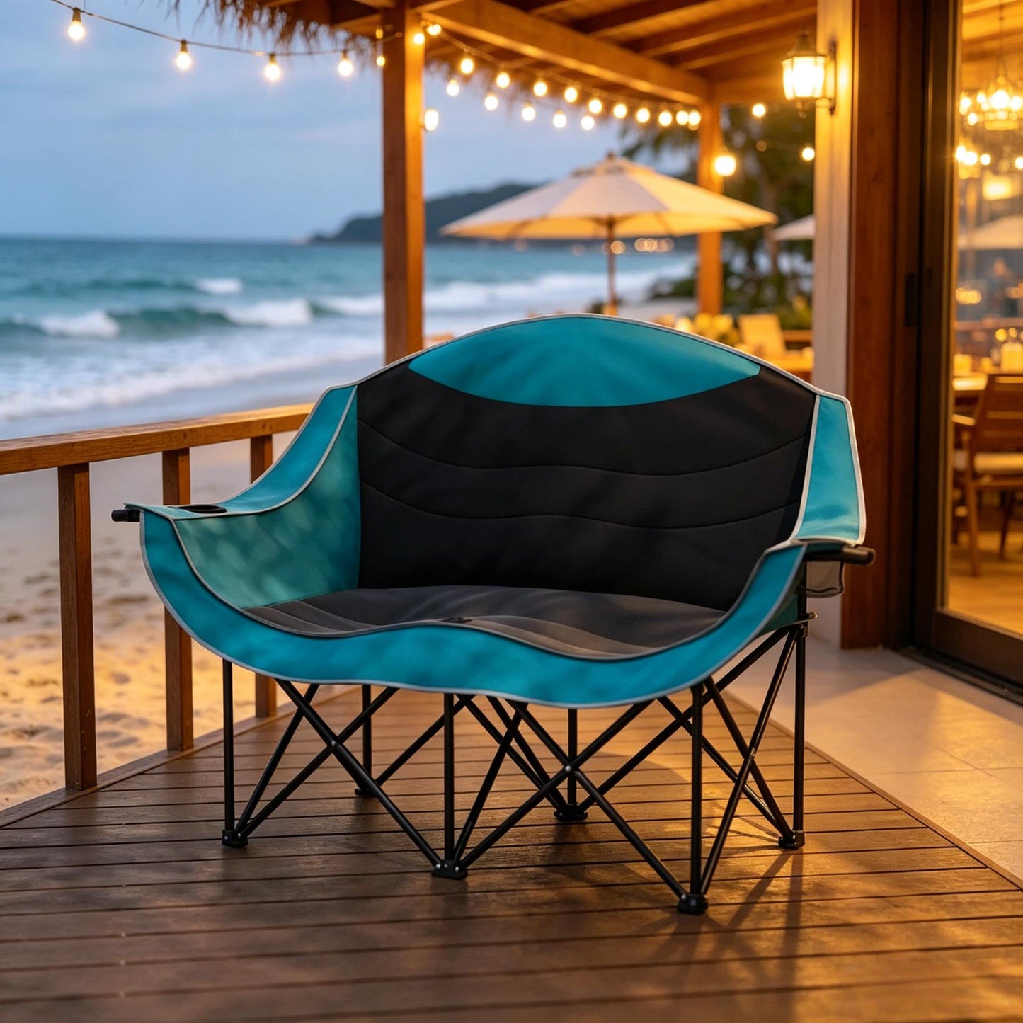 Foldable Outdoor Chair, Camping Chair, Outdoor Loveseat, Portable Hiking Chair