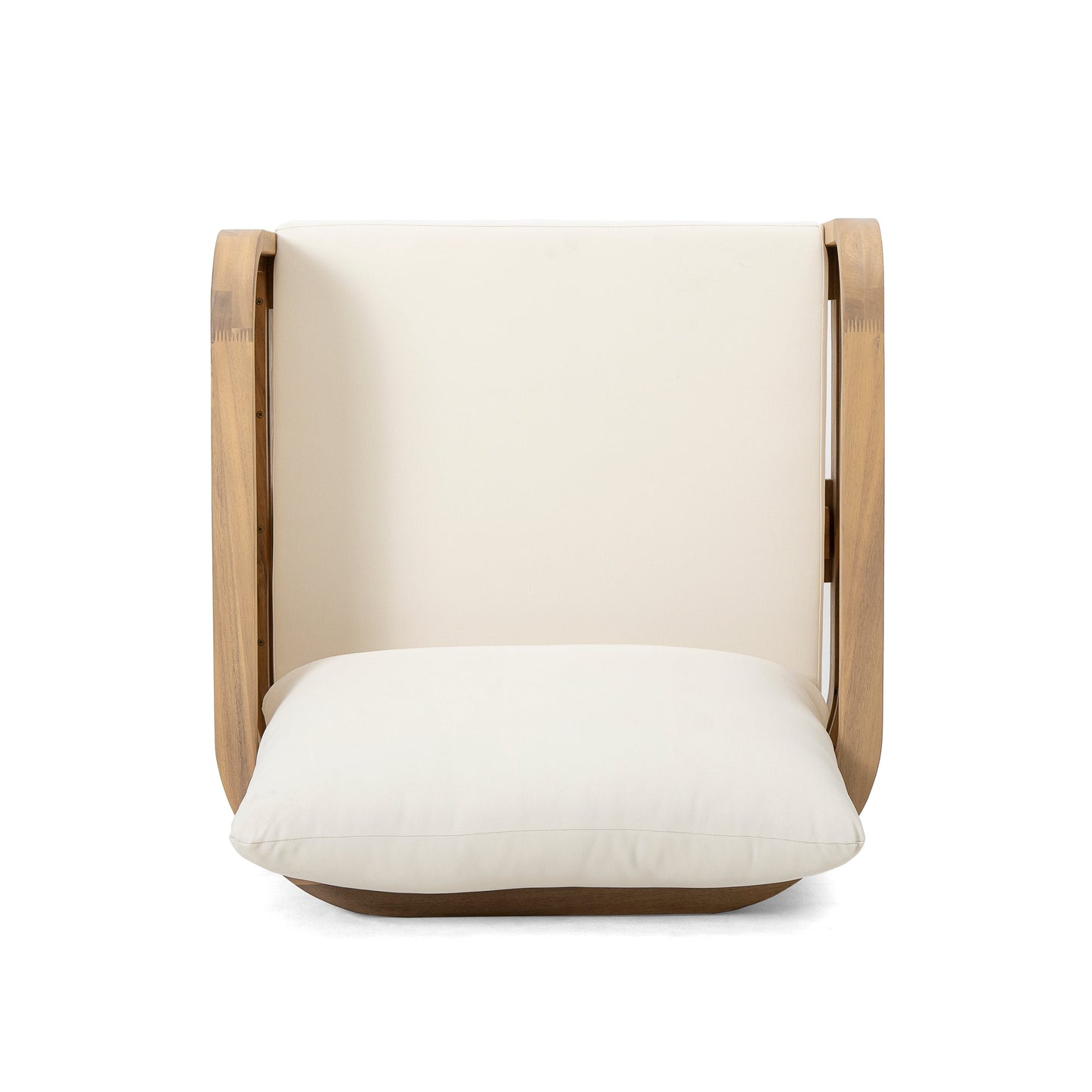 Set of 2 Outdoor Acacia Wood Patio Club Chairs