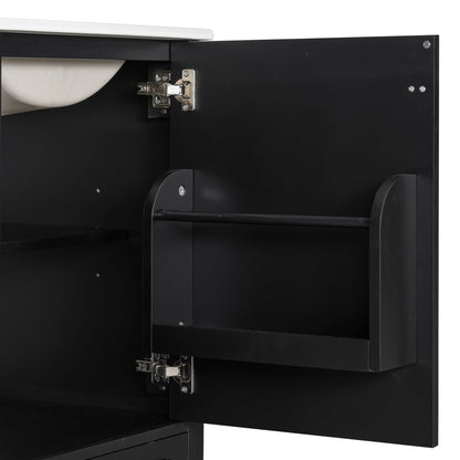 Bathroom Vanity With Sink, Soft Close Door, Adjustable U-Shaped Shelf