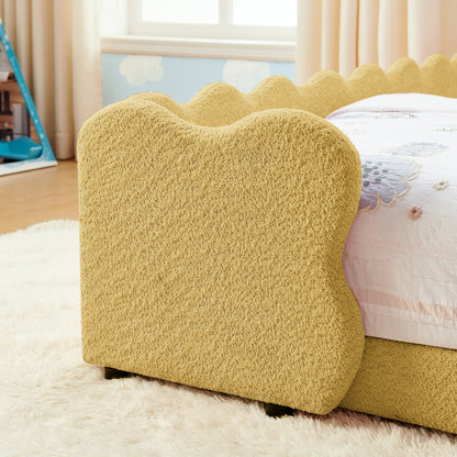 Twin Size Dinosaur-Shaped Kids Bed with Safety Guardrails