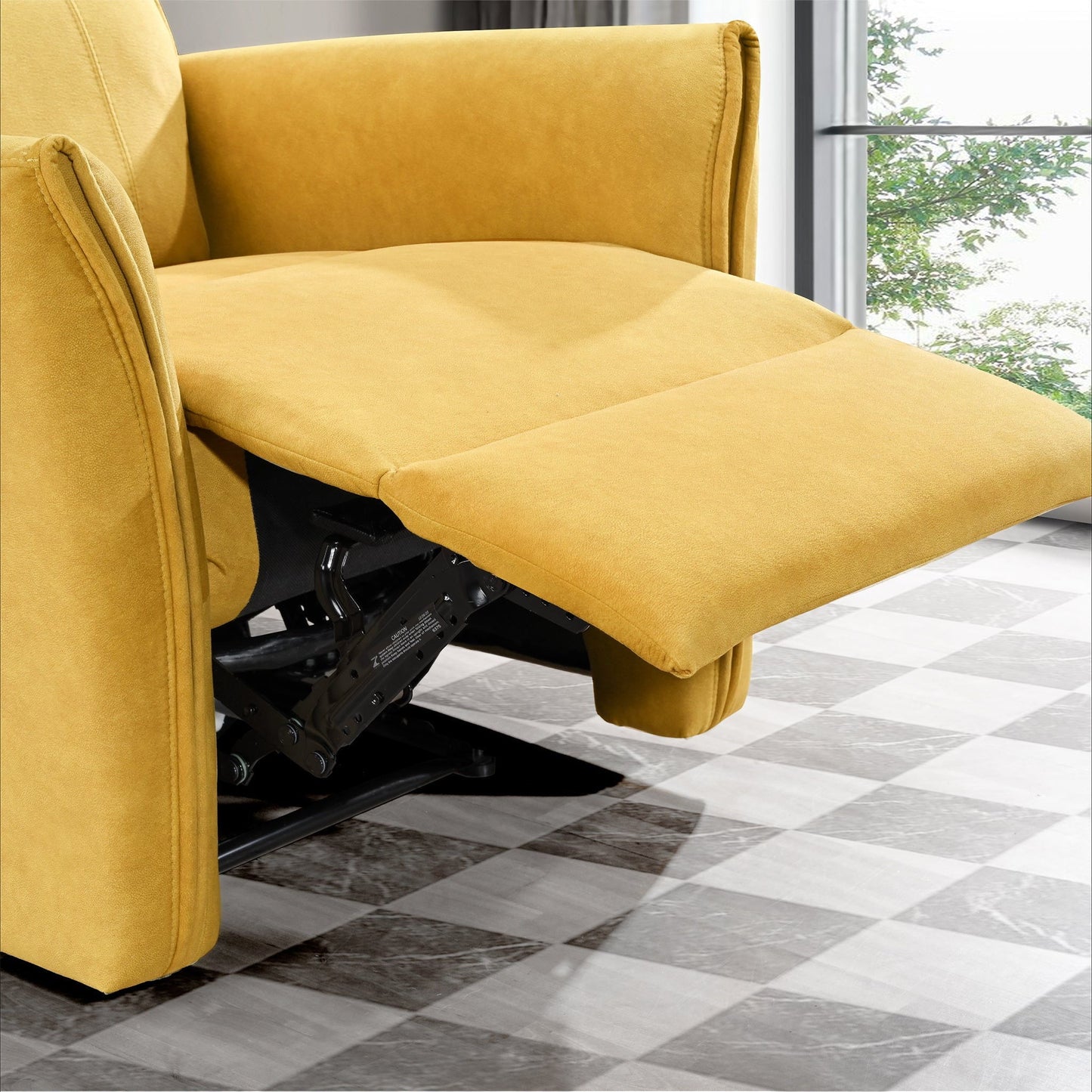 Suede Recliner Chair - Dark Yellow