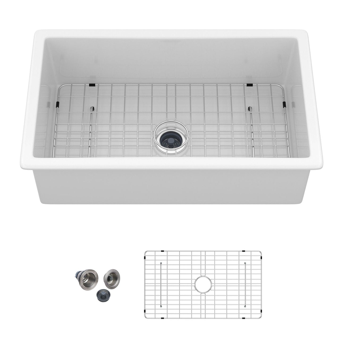 Rectangular Deep Single Bowl Kitchen Sink With Dual Mount Installation