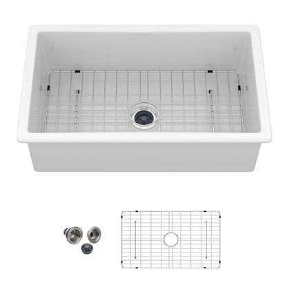 Rectangular Deep Single Bowl Kitchen Sink With Dual Mount Installation