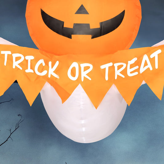 Inflatable Halloween Window Sticker Ghost with LED Lights – 41.3" Tall
