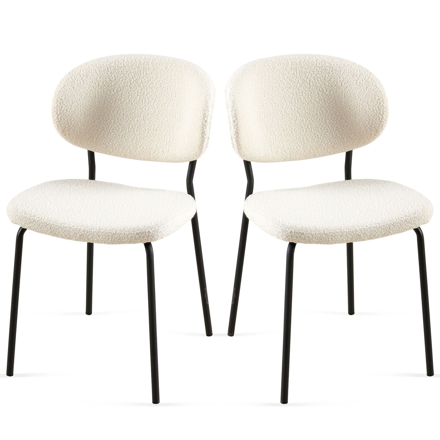 Boucle Dining Chairs, Dining Chairs With Metal Legs For Dining Room, Kitchen, Living Room