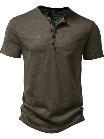 Men's Button Detail Short Sleeve Top