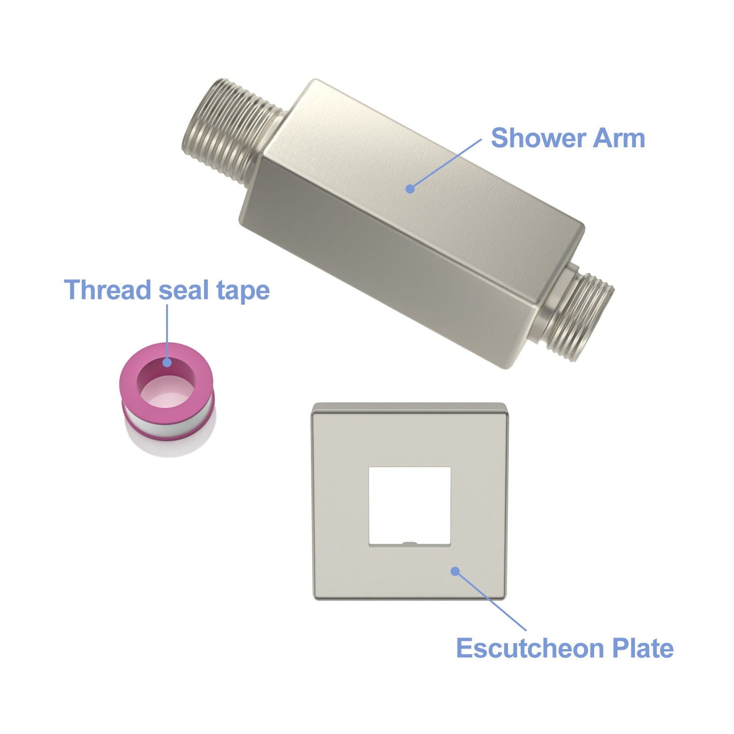 Ceiling Mounted Shower Arm With Flange Stainless Steel