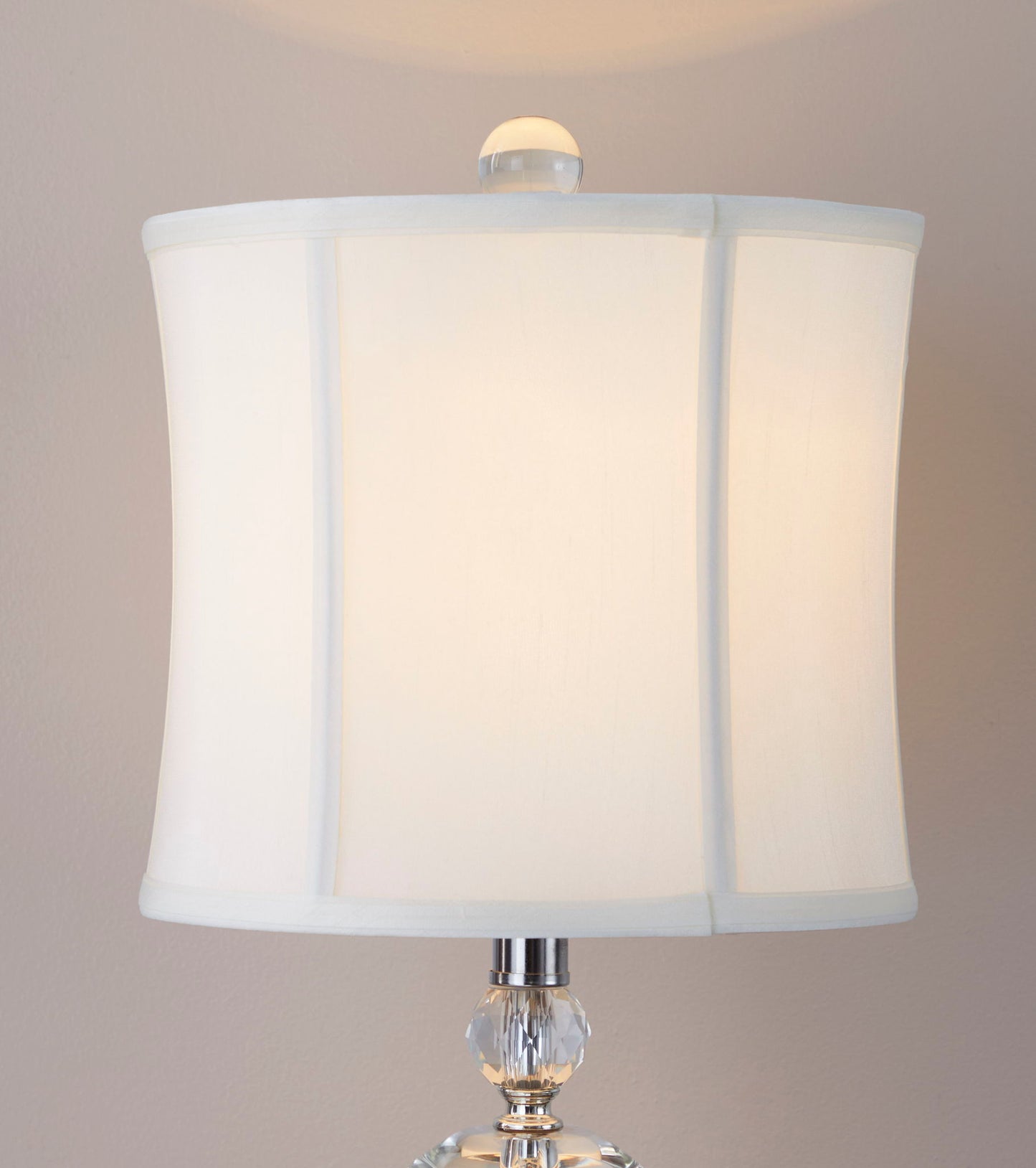 Karat - Contemporary Crystal Table Lamp (Set of 2) - Clear Crystal / Chrome / White Softback