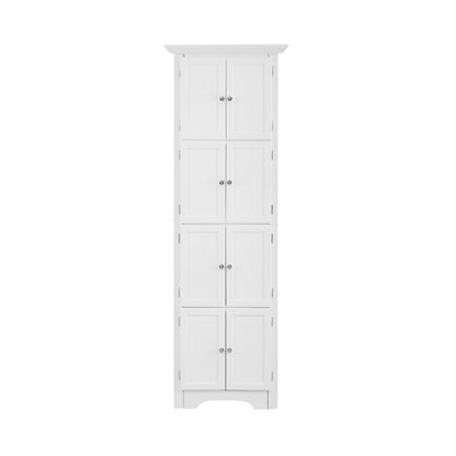 Tall Storage Cabinet With Doors And 4 Shelves For Living Room, Kitchen, Office, Bedroom, Bathroom, Modern