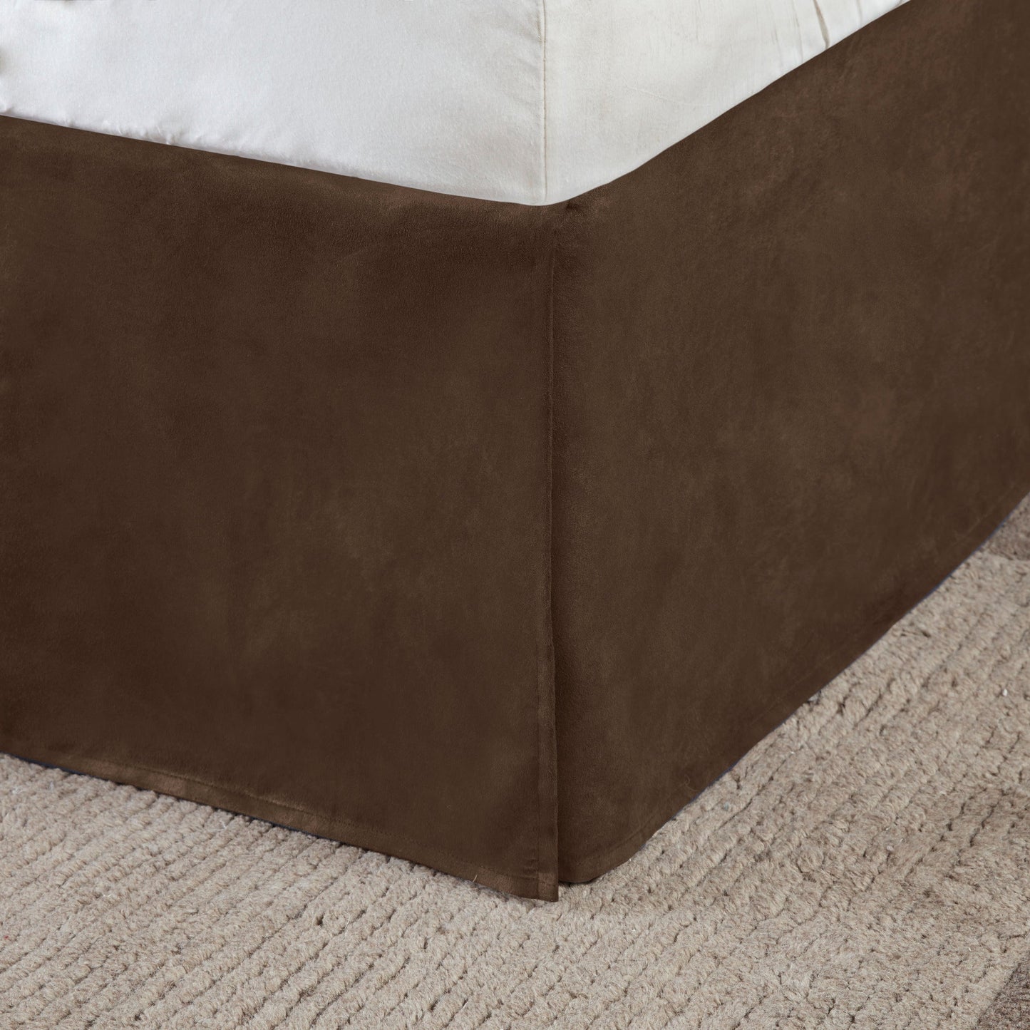 7 Piece Faux Suede Comforter Set Brown Queen