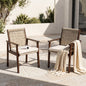 Outdoor Dining Chair Set with Acacia Wood & Wicker Rattan