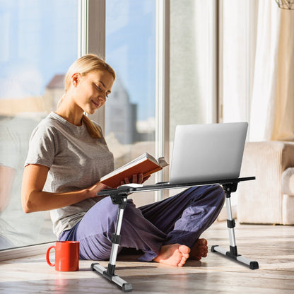 Foldable Laptop Stand Height Angle Adjust Notebook Bed Desk Breakfast Reading Table For Sofa Couch Floor Dormitory