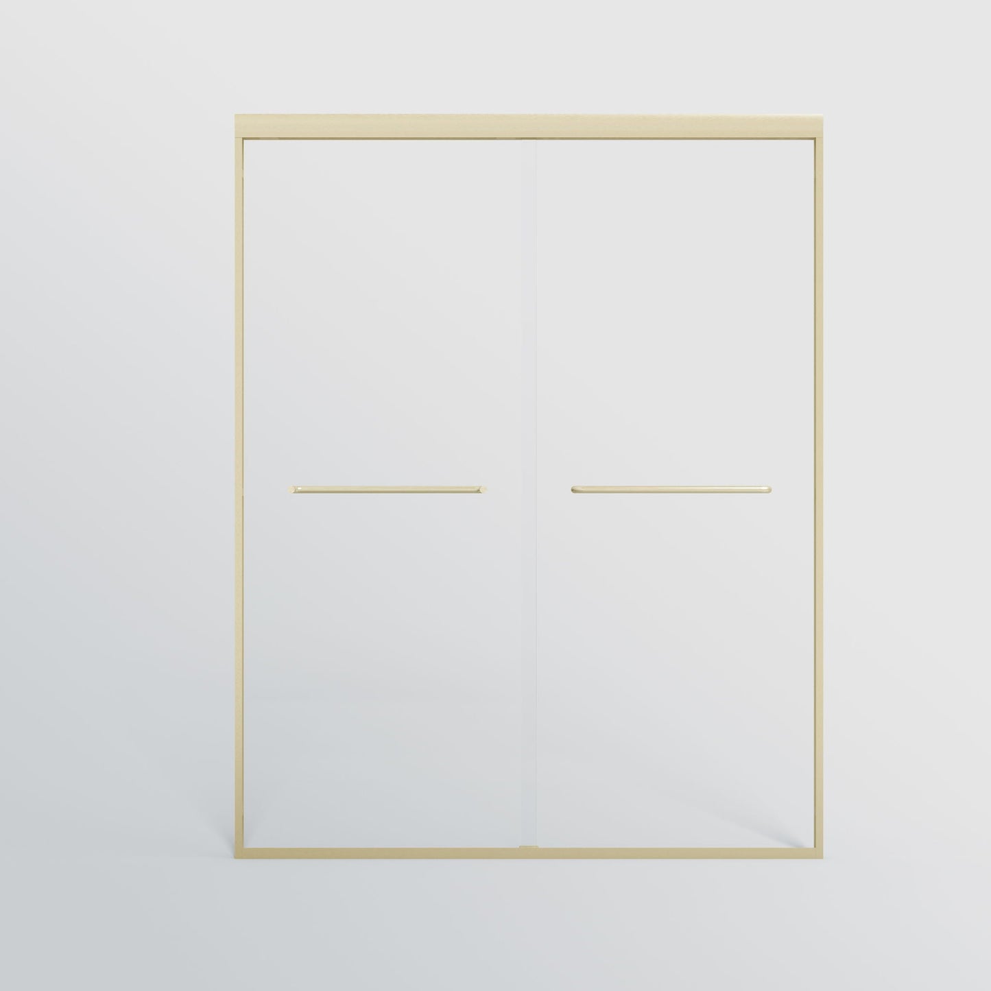 Double Sliding Shower Door, Semi-Frameless Bypass Bathroom Sliding Door With 1/4" (6 Mm) Tempered Glass For Walk-In Shower