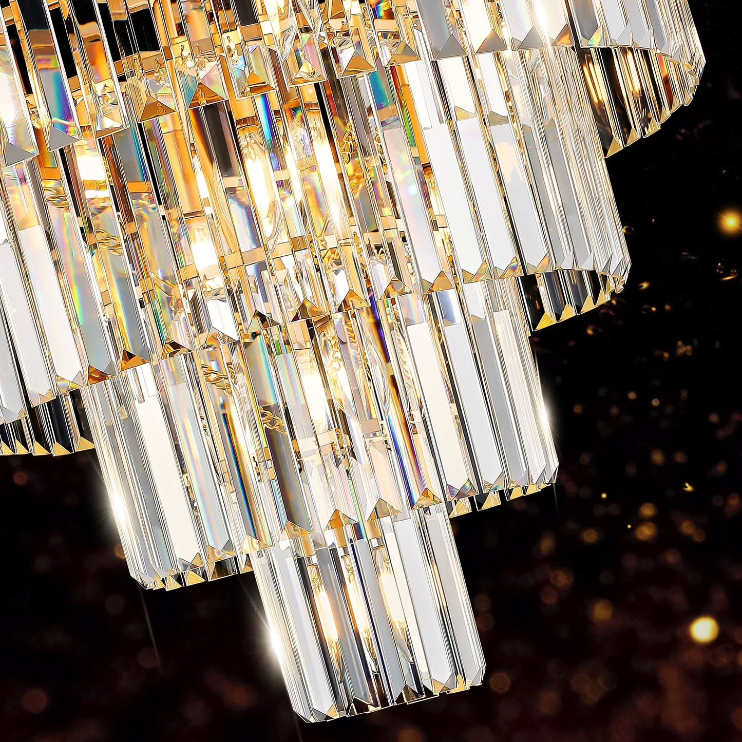 Golden Luxury Crystal Chandelier 23.6 Inch