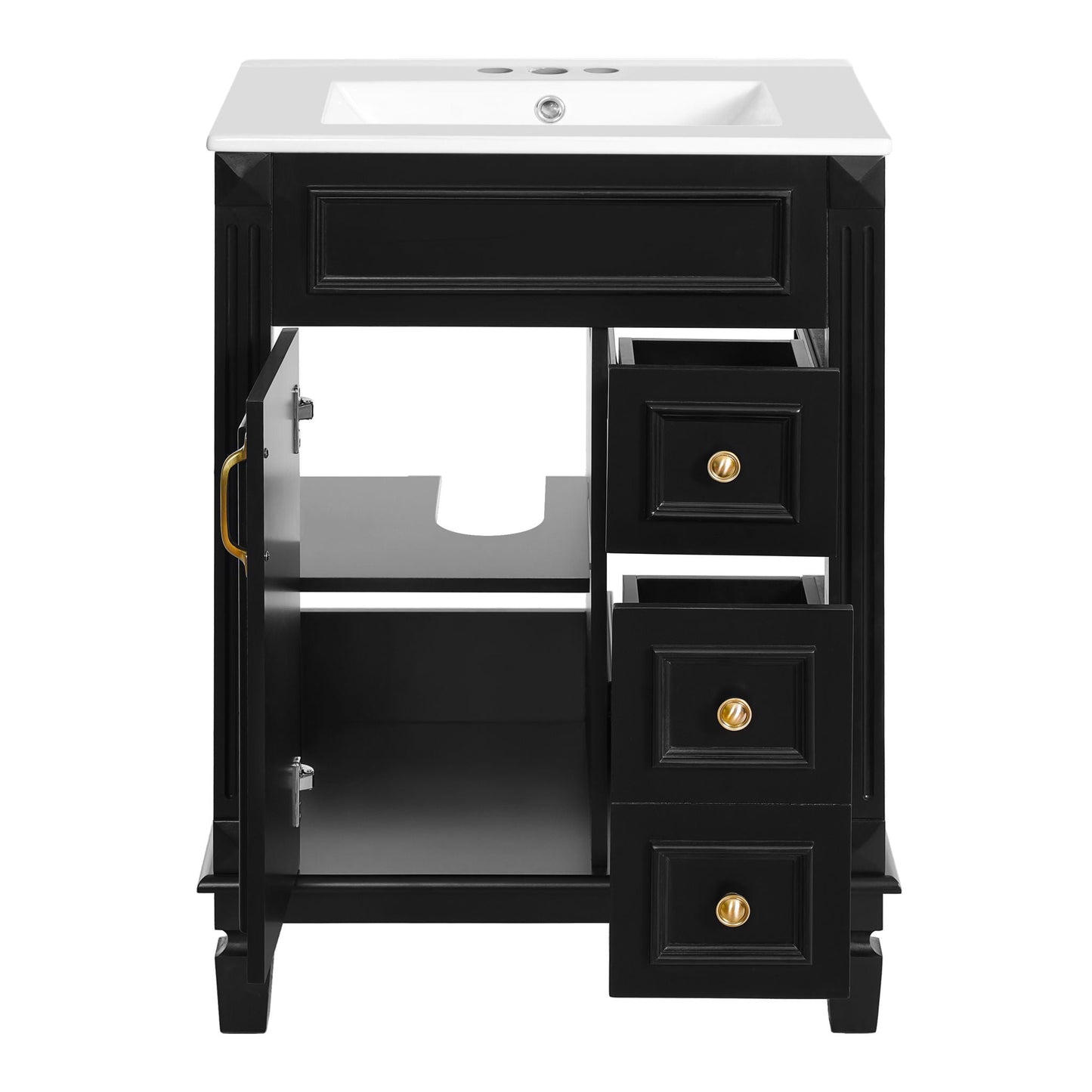 Bathroom Vanity With Sink, Compact Cabinet & 2 Drawers