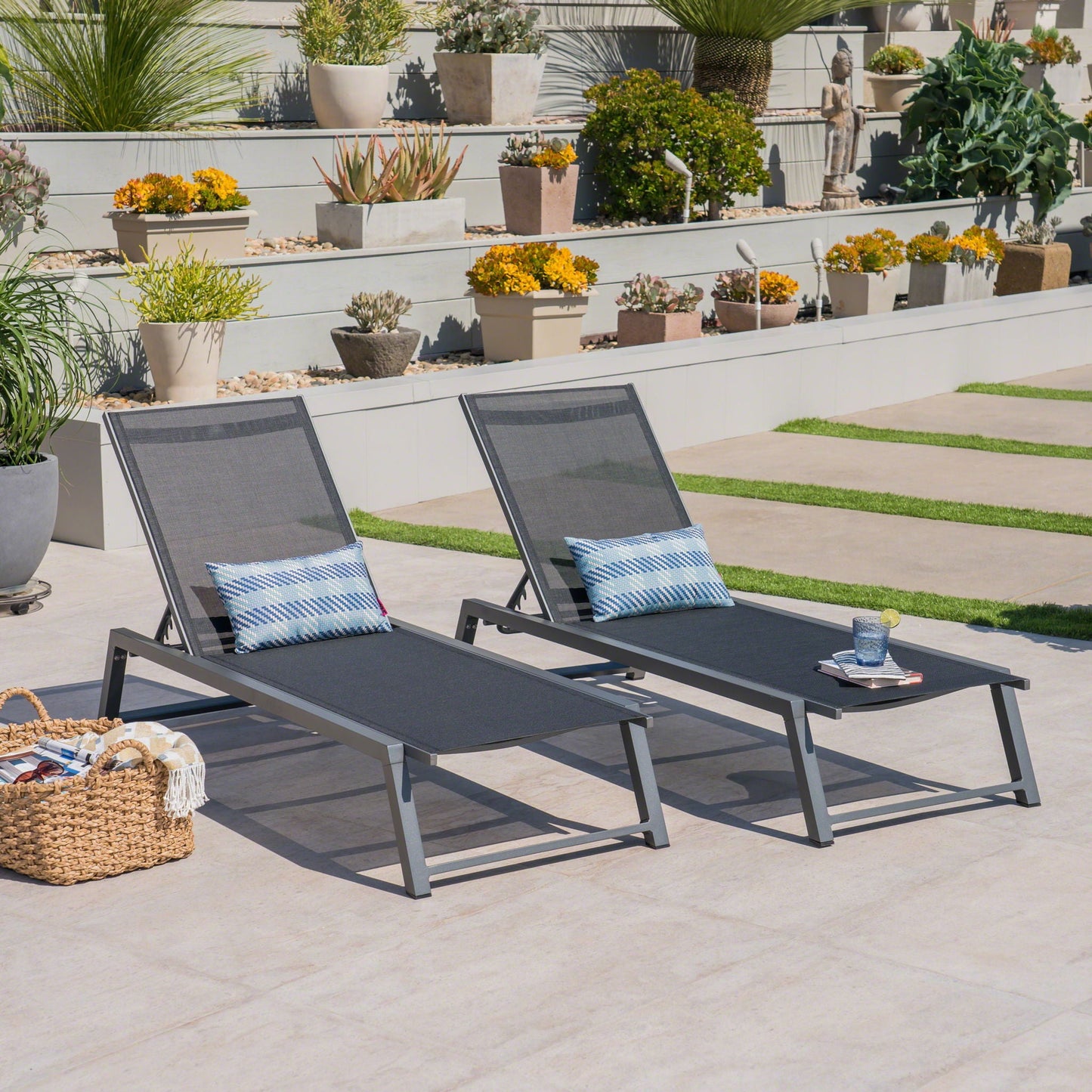 Myers Modern Chaise Lounge Set With Adjustable Back