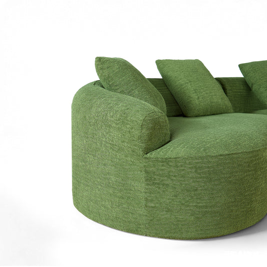 110-Inch Curved Sofa for Living Room, Oversized Recliner