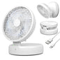 Quiet Table Fan 90¡ Foldable Desk Fan with 4 Wind Speeds Type-C Rechargeable Wall-Mounted Fan Portable Desktop Fan for Home Bedroom Kitchen Office Out