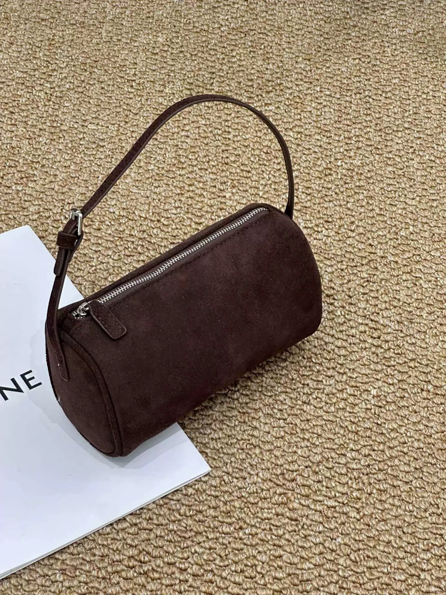 Retro Matte Cowhide Small Bag New Autumn And Winter Versatile Elegant Pencil Case Bag High-End Casual Genuine Leather Handbag