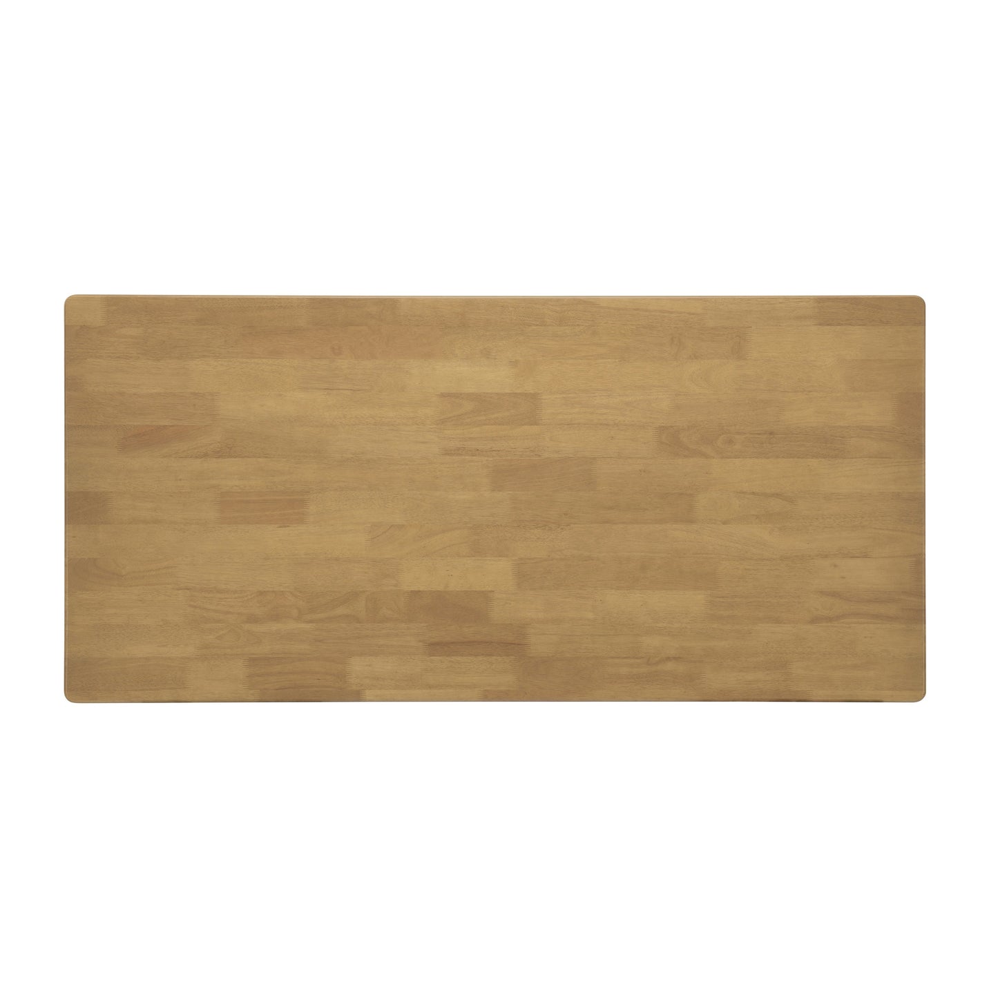 Natural Rubber Wood Dining Table with Rattan Accents