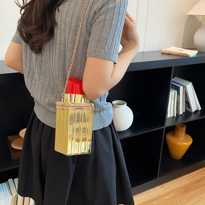 Acrylic Lipstick-shaped Single-shoulder Crossbody Bag