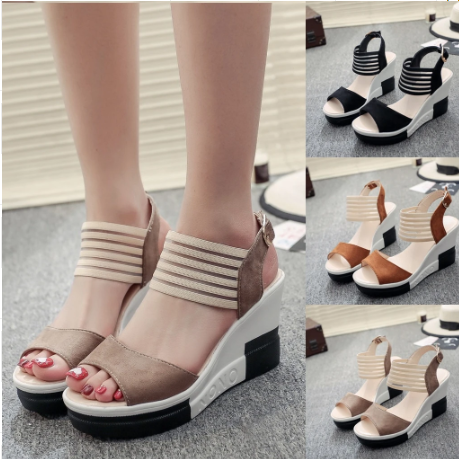 Fashion plus size women's shoes with buckle webbing