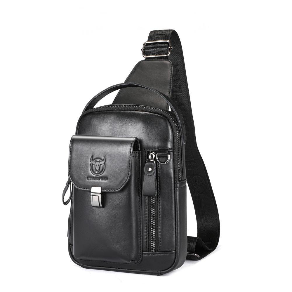 Mens Cowhide Shoulder Crossbody Bag