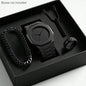 Mens Quartz Watch Necklace Bracelet Set