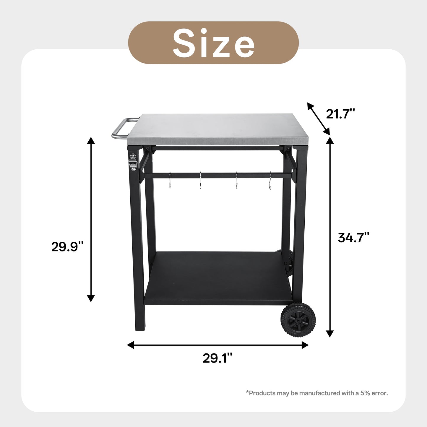 2-Tier Outdoor Grill Cart