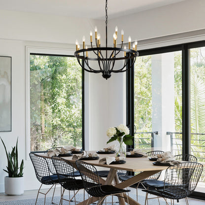 18-Light Industrial Iron Candle Chandelier