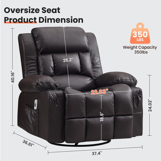 360° Swivel Rocker Recliner for Adults