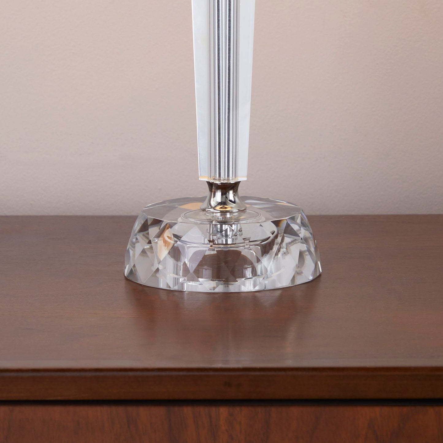 Diamond - Torch Contemporary Crystal Table Lamp (Set of 2) - Clear / Off White / Polished Nickel