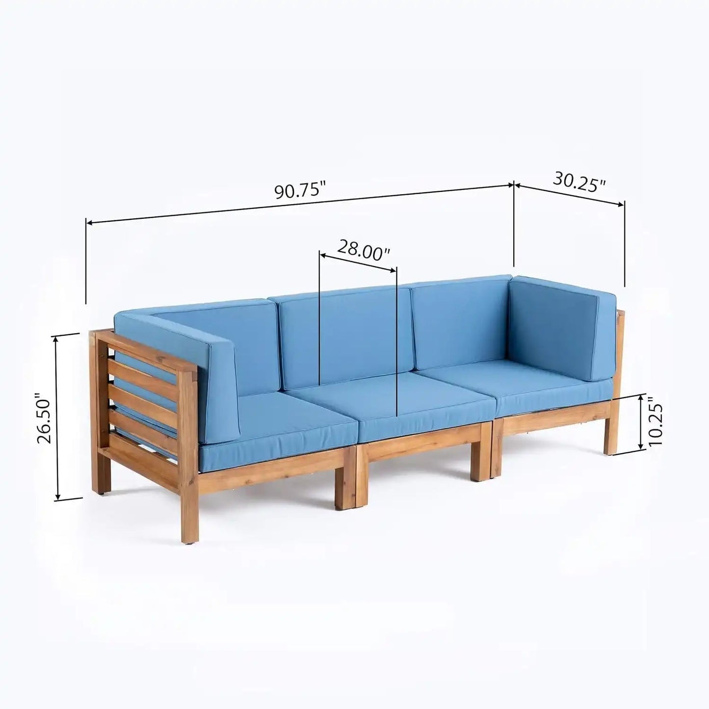 Oana 3 Piece Sofa Set With Water Resistant Cushions