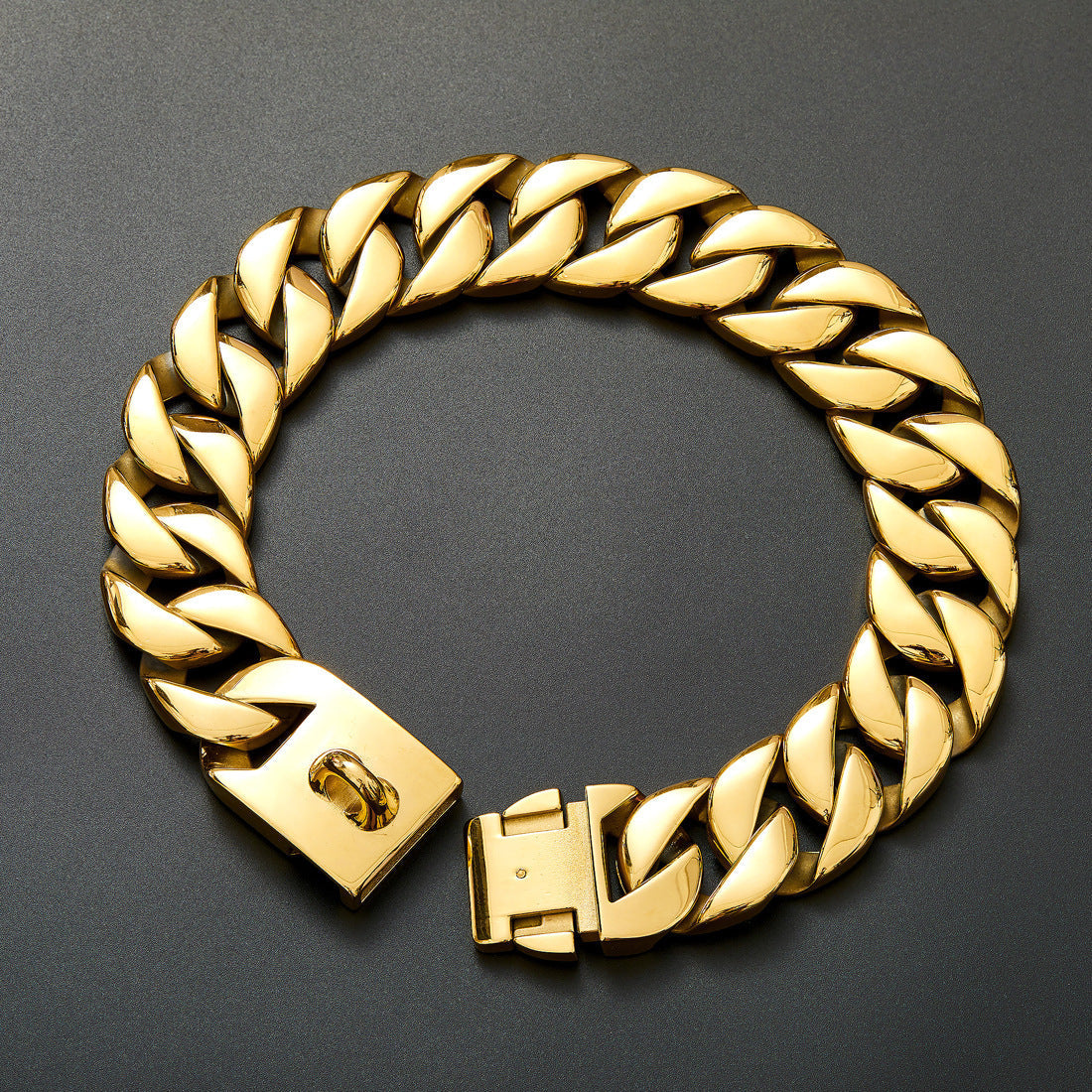 32mm-thick Stainless Steel Pet Dog Necklace Collar