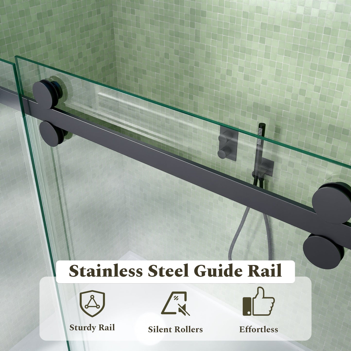 56-60"W x 60"H Frameless Sliding Tub Shower Door Enclosure, Matte Glass