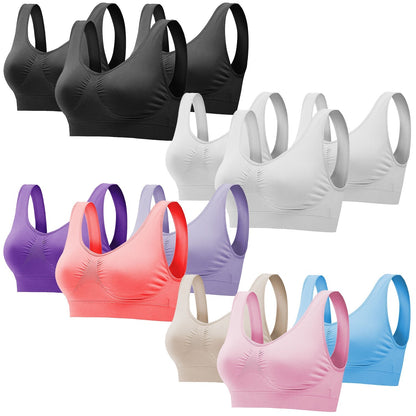 3 Pack Sport Bras For Women Seamless Wire-free Bra Light Support Tank Tops For Fitness Workout Sports Yoga Sleep Wearing