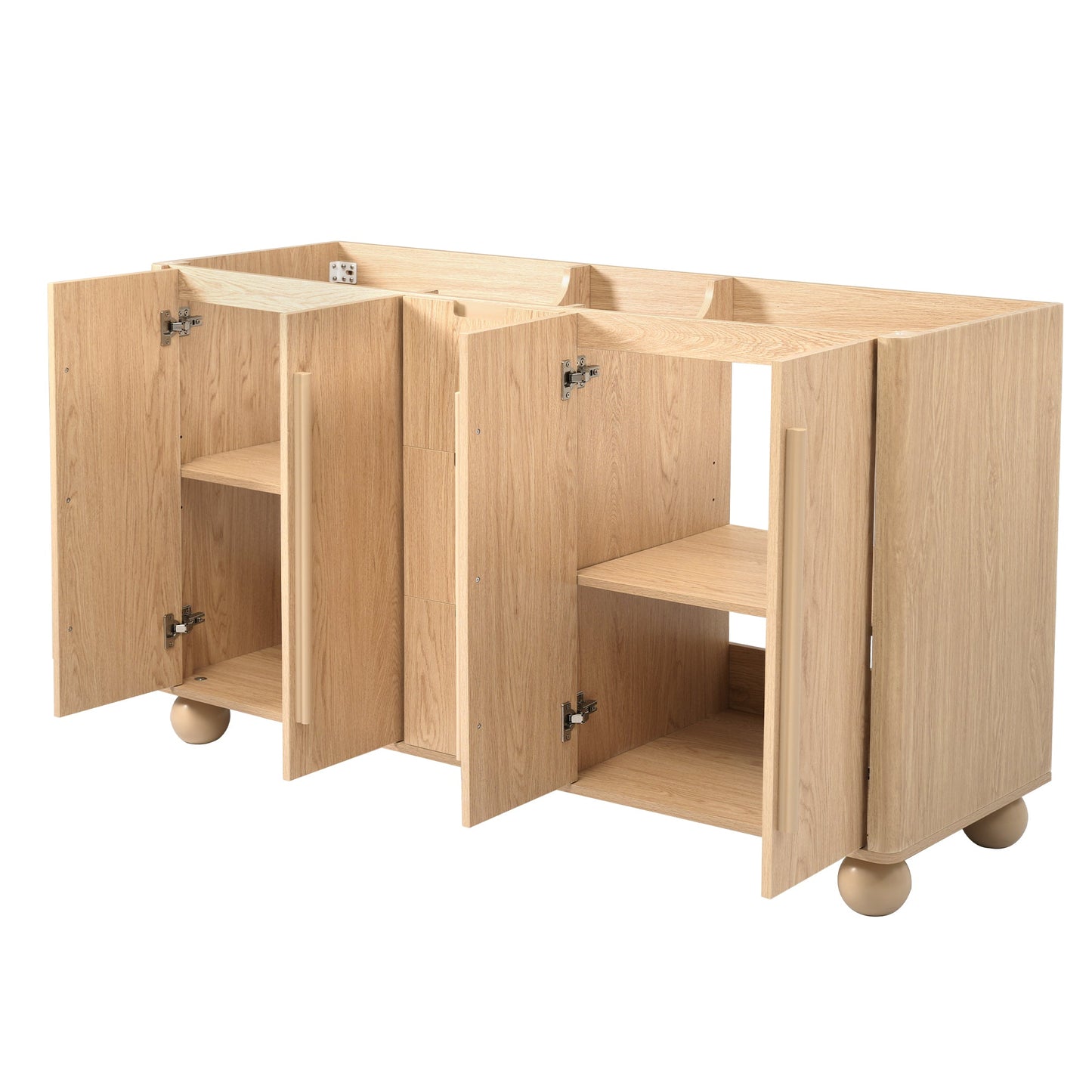 58.3" Bathroom Vanity Cabinet With 3 Drawers & 4 Doors