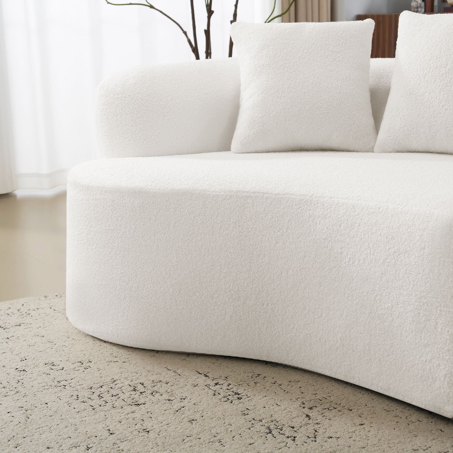 Curved 4 Seater Full Compression Sponge Sofa