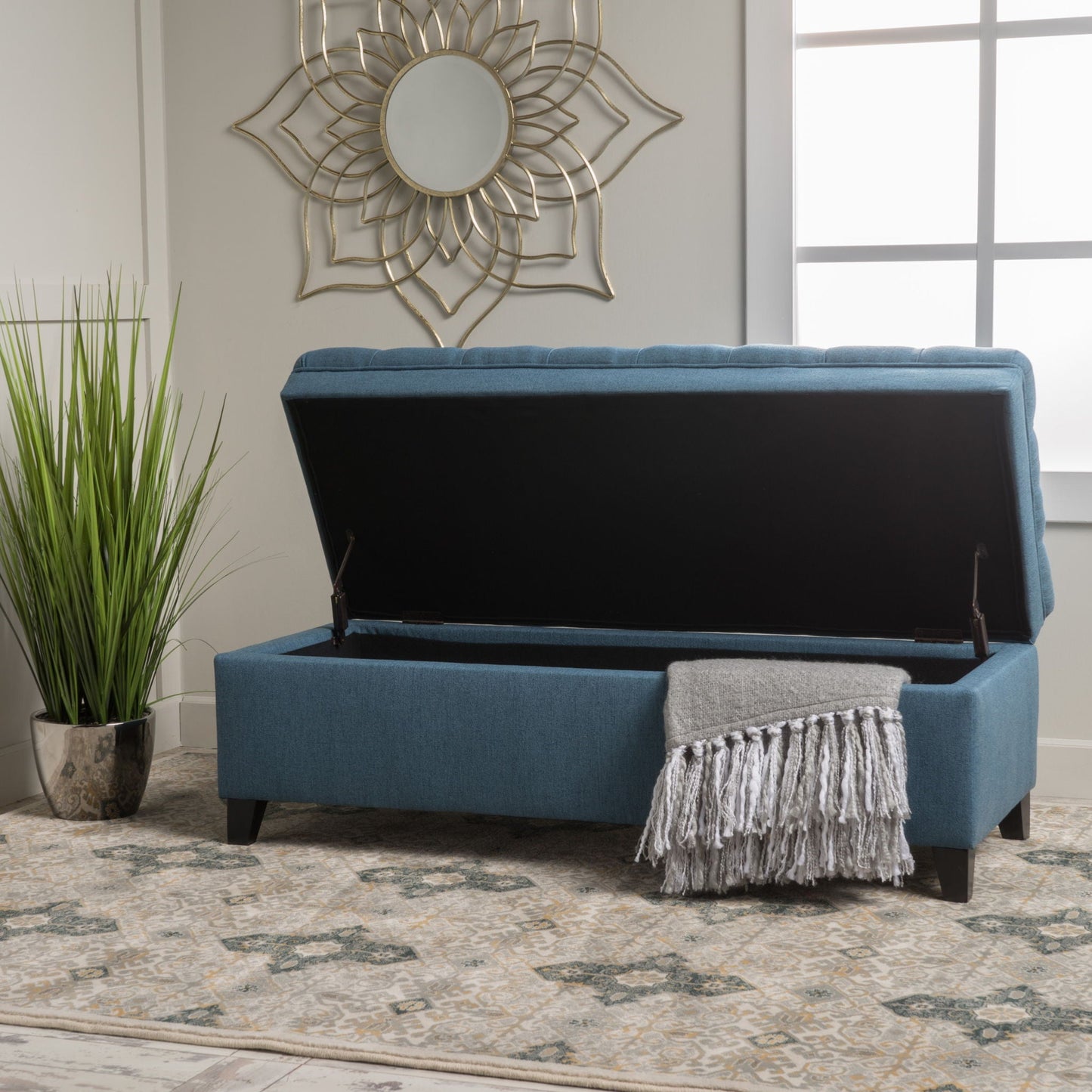 Juliana Storage Ottoman With Birch Legs