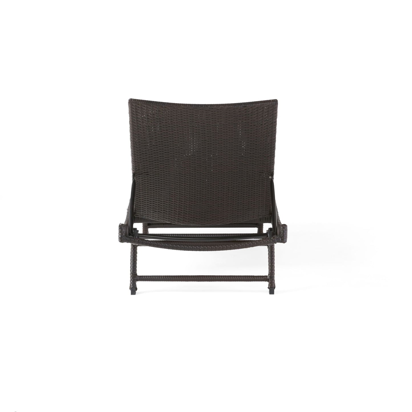 Kauai Modern Style PE Wicker Chaise Lounge - Brown Multi