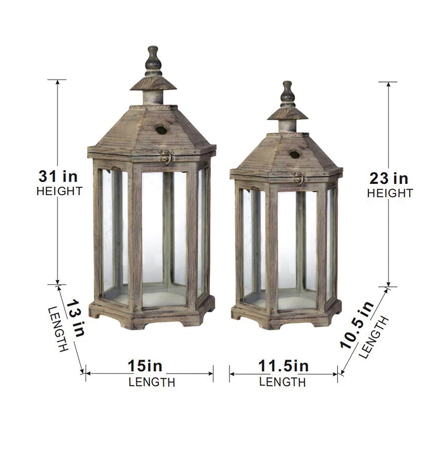 S/2 Graca Polygon Temple Garden Lanterns