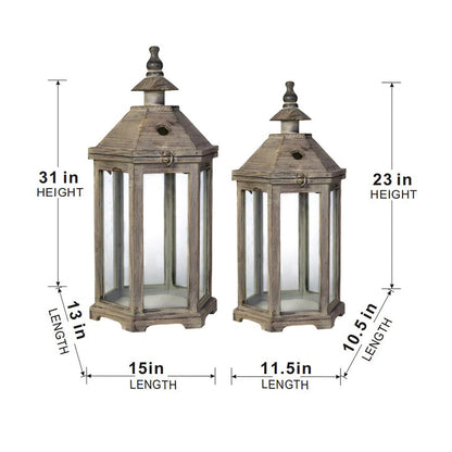 S/2 Graca Polygon Temple Garden Lanterns