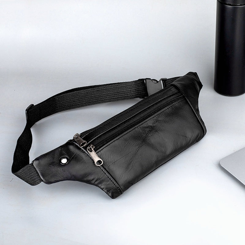 Genuine Leather Sports Waist Pack For Men, Invisible Running Pack